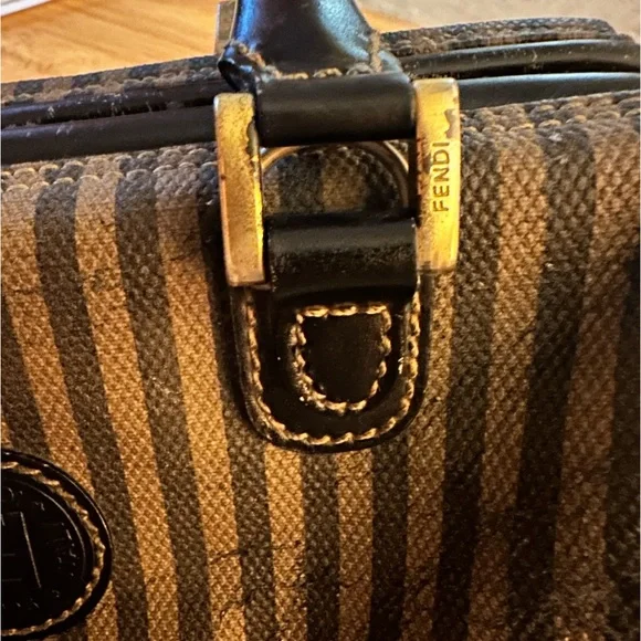 PRELOVED: FENDI MINI DINNER BAG. Penguin Stripe. - Picture 15 of 17